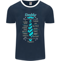 Daddy Fathers Day Tie Funny Dad Mens Ringer T-Shirt FotL Navy Blue/White