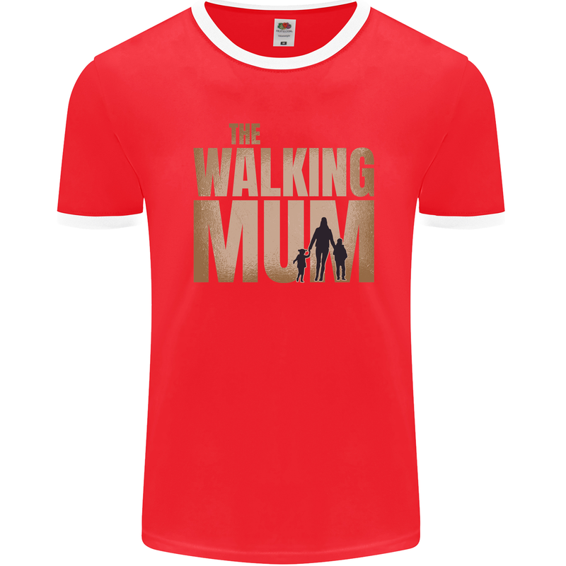 The Walking Mum Funny Mothers Day Mummy Mens Ringer T-Shirt FotL Red/White