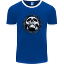 A Skull in Thorns Gothic Christ Jesus Mens Ringer T-Shirt FotL Royal Blue/White