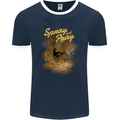 Kitesurfing Spray and Pray Mens Ringer T-Shirt FotL Navy Blue/White