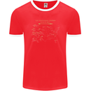 US National Parks Hiking Trekking Walking Mens Ringer T-Shirt FotL Red/White