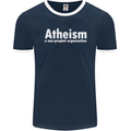 Atheism a Non Profit Organisation Atheist Mens Ringer T-Shirt FotL Navy Blue/White