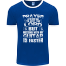 Don't Mess With My Guitar Funny Slogan Mens Ringer T-Shirt FotL Royal Blue/White