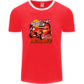 Rockabily Hot Rod Hotrod Dragster Mens Ringer T-Shirt FotL Red/White