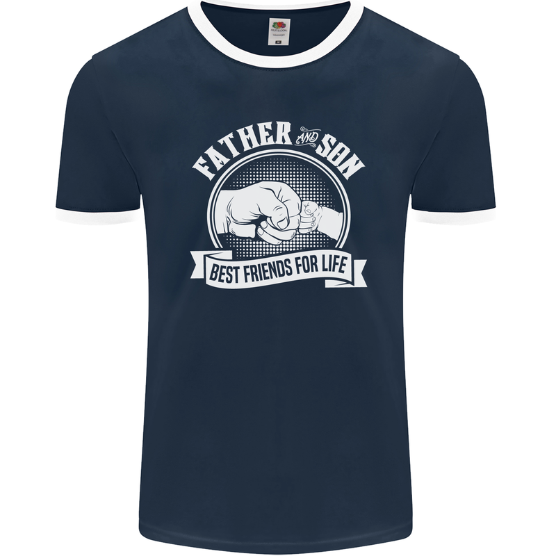 Father & Son Best Friends for Life Mens Ringer T-Shirt FotL Navy Blue/White