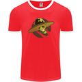 A Funny Alien Stuck in a UFO Flying Saucer Mens Ringer T-Shirt FotL Red/White