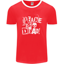 Peace is Dead War Anarchy Anarchist Skull Mens Ringer T-Shirt FotL Red/White