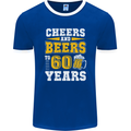 60th Birthday 60 Year Old Funny Alcohol Mens Ringer T-Shirt FotL Royal Blue/White