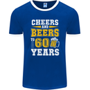 60th Birthday 60 Year Old Funny Alcohol Mens Ringer T-Shirt FotL Royal Blue/White