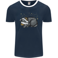 A Sleeping Badger Mens Ringer T-Shirt FotL Navy Blue/White