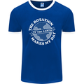 Earth Rotation Astronomy Planets Mens Ringer T-Shirt FotL Royal Blue/White