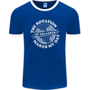 Earth Rotation Astronomy Planets Mens Ringer T-Shirt FotL Royal Blue/White