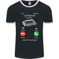 Liverpool Is Calling Funny Football Mens Ringer T-Shirt FotL Black/White