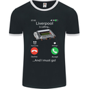 Liverpool Is Calling Funny Football Mens Ringer T-Shirt FotL Black/White