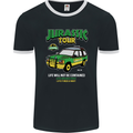 Jurassic Tour Funny Dinosaur T-Rex Mens Ringer T-Shirt FotL Black/White