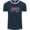 Legend Since 46th Birthday 1977 Mens Ringer T-Shirt FotL Navy Blue/White