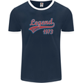 Legend Since 50th Birthday 1973 Mens Ringer T-Shirt FotL Navy Blue/White