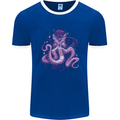 Purple Cthulhu Kraken Octopus Mens Ringer T-Shirt FotL Royal Blue/White