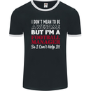 I Don't Mean to Be Football Manager Footy Mens Ringer T-Shirt FotL Black/White