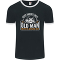 Drumming An Old Man Drummer Drum Funny Mens Ringer T-Shirt FotL Black/White