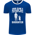 Dad With a Daughter Funny Fathers Day Mens Ringer T-Shirt FotL Royal Blue/White