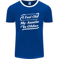 My Auntie is Older 30th 40th 50th Birthday Mens Ringer T-Shirt FotL Royal Blue/White