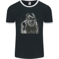 Gorilla with Headphones DJ Dance Music Mens Ringer T-Shirt FotL Black/White