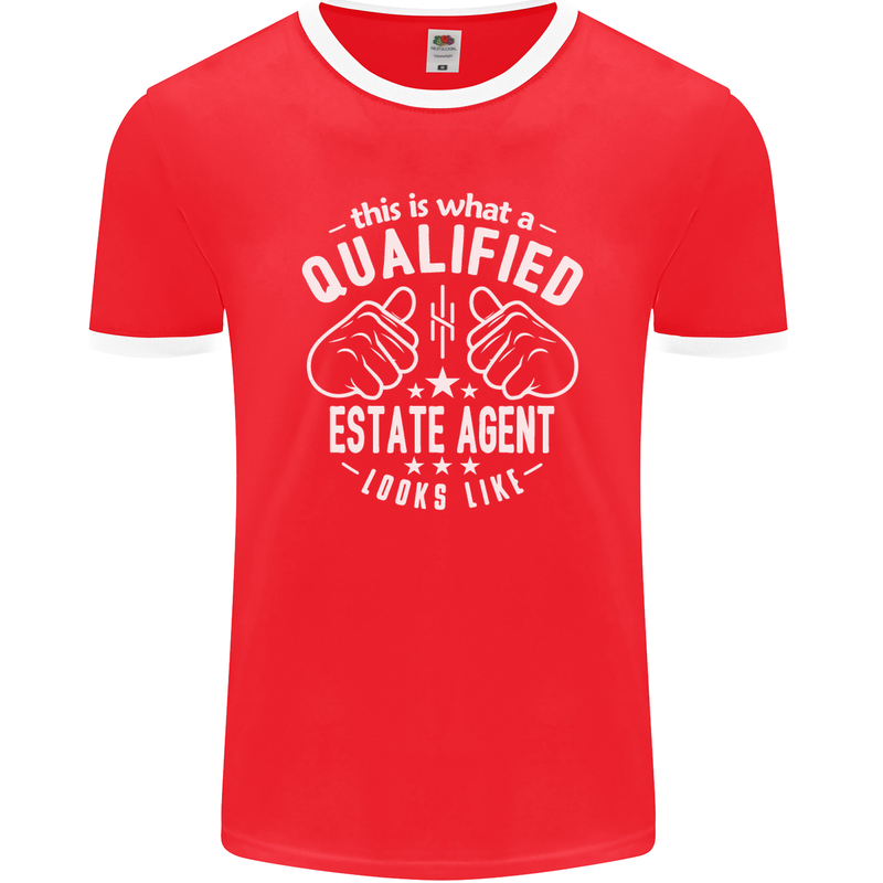 A Qualified Estate Agent Looks Like Mens Ringer T-Shirt FotL Red/White