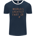 Father's Day World's Greatest Farter Funny Mens Ringer T-Shirt FotL Navy Blue/White