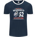 52 Year Wedding Anniversary 52nd Rugby Mens Ringer T-Shirt FotL Navy Blue/White