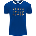 Mushroom Species Foraging Mycology Mens Ringer T-Shirt Royal Blue/White