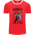 Not a Backrest Female Biker Motorcycle Mens Ringer T-Shirt Red/White