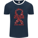 Wear Red For My Girlfriend Stroke Awareness Mens Ringer T-Shirt FotL Navy Blue/White