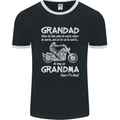 Grandad Grandma Biker Motorcycle Motorbike Mens Ringer T-Shirt FotL Black/White