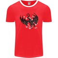 Moodolf Funny Rudolf Christmas Cow Mens Ringer T-Shirt FotL Red/White
