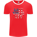 USA I've Got Your Six American Flag Army Mens Ringer T-Shirt FotL Red/White