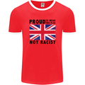 Proud to Wear Flag Not Racist Union Jack Mens Ringer T-Shirt FotL Red/White