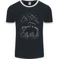 A Bear and It's Cub Mens Ringer T-Shirt FotL Black/White