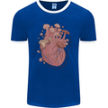 Mushroom Heart Foraging Mycology Mens Ringer T-Shirt FotL Royal Blue/White