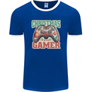 Christmas Gamer Funny Gaming Joypad Mens Ringer T-Shirt FotL Royal Blue/White