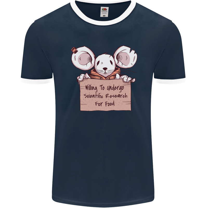 Hungry Mouse Mens Ringer T-Shirt FotL Navy Blue/White