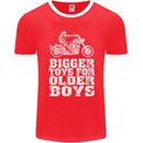 Bigger Toys Older Boys Motorbike Biker Mens Ringer T-Shirt FotL Red/White