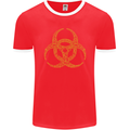 Digital Biohazard Gaming Gamer Zombie Mens Ringer T-Shirt FotL Red/White