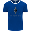 Ethereum Cryptocurrency Bitcoin Mens Ringer T-Shirt FotL Royal Blue/White