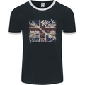 London Rock Gig Retro Guitar Flyer Mens Ringer T-Shirt FotL Black/White