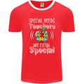 Special Needs Teachers Autism Autistic ASD Mens Ringer T-Shirt FotL Red/White