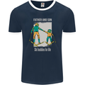 Skiing Father & Son Ski Buddies Fathers Day Mens Ringer T-Shirt FotL Navy Blue/White