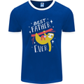 Fathers Day Funny Sloth Dad Daddy Mens Ringer T-Shirt FotL Royal Blue/White