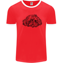Shih Tzu Drawing Dogs Mens Ringer T-Shirt Red/White