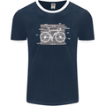 Bicycle Anatomy Funny Cyclist Cycling Funny Mens Ringer T-Shirt FotL Navy Blue/White